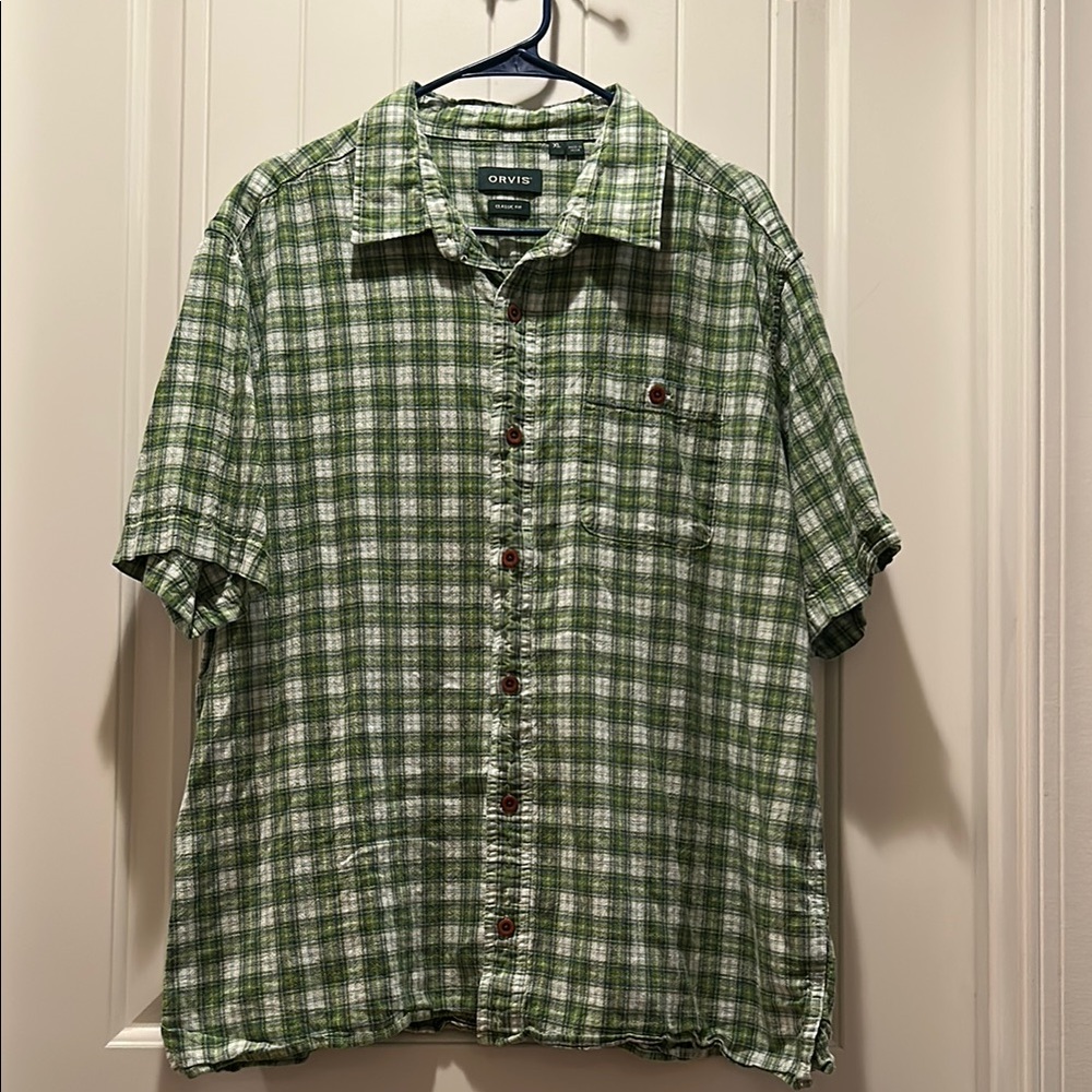 Orvis Green Casual Button Down Shirt